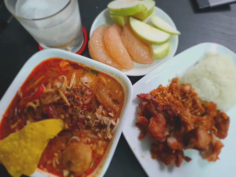 An evening meal in Bangkok.